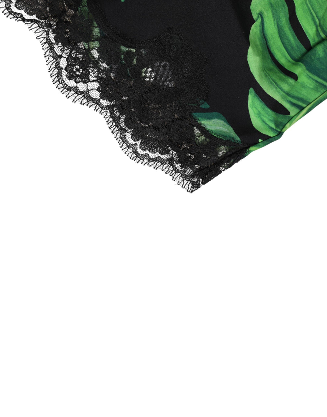 Women’s Dolce &amp; Gabbana Black Green Tropical Print Lace Underwear