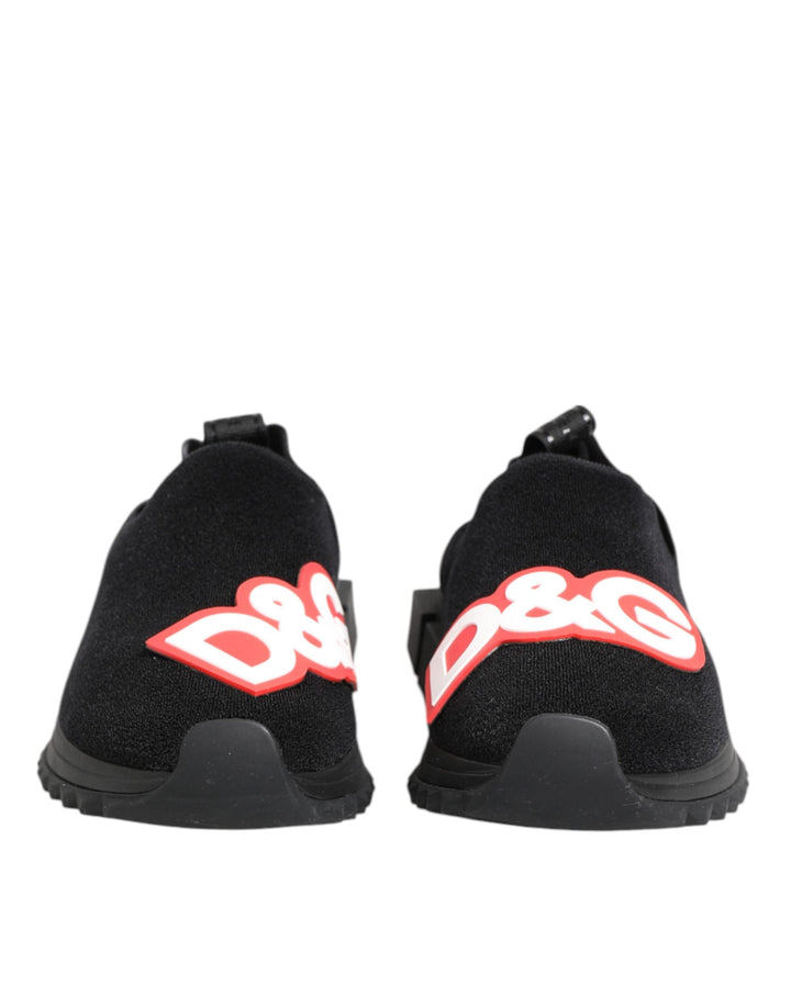 Dolce &amp; Gabbana Black Grey Slip On Sorrento Sneakers Shoes