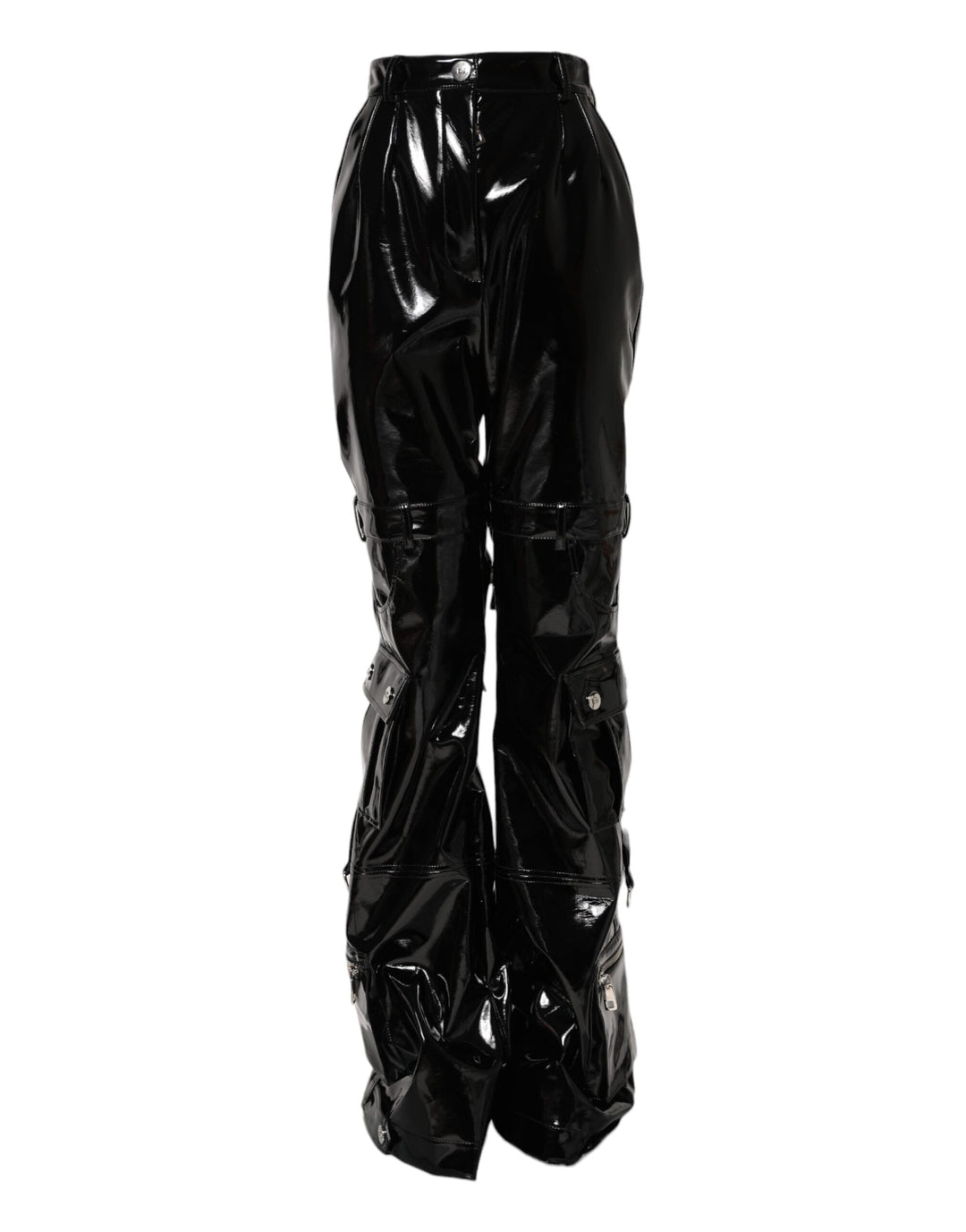 Dolce &amp; Gabbana Black High Waist Cargo Bootcut Pants