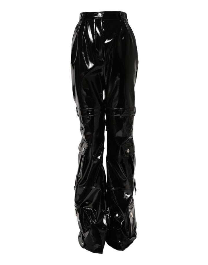 Dolce &amp; Gabbana Black High Waist Cargo Bootcut Pants