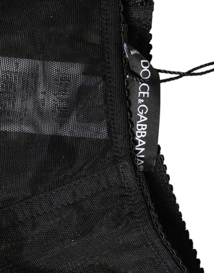 Women’s Dolce &amp; Gabbana Black High Waist Mesh Sheer Shapewear Underwear