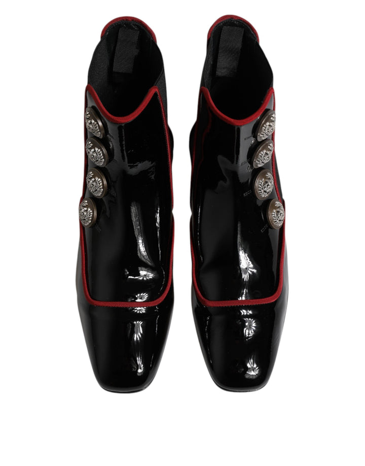 Women’s Dolce &amp; Gabbana Black Jackie Buttoned Chelsea Boots Shoes