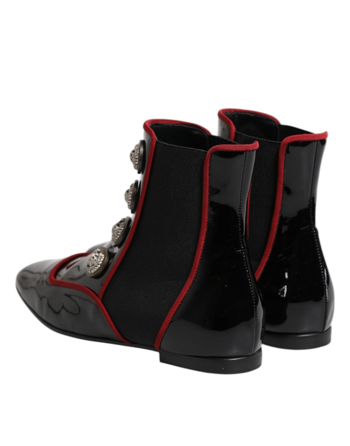 Women’s Dolce &amp; Gabbana Black Jackie Buttoned Chelsea Boots Shoes