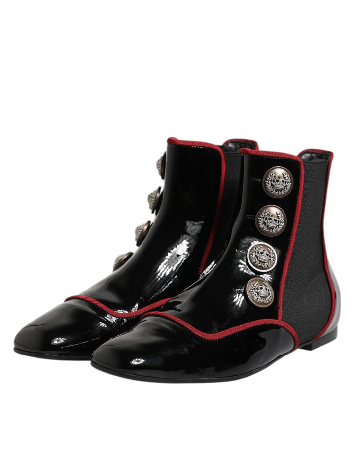 Women’s Dolce &amp; Gabbana Black Jackie Buttoned Chelsea Boots Shoes