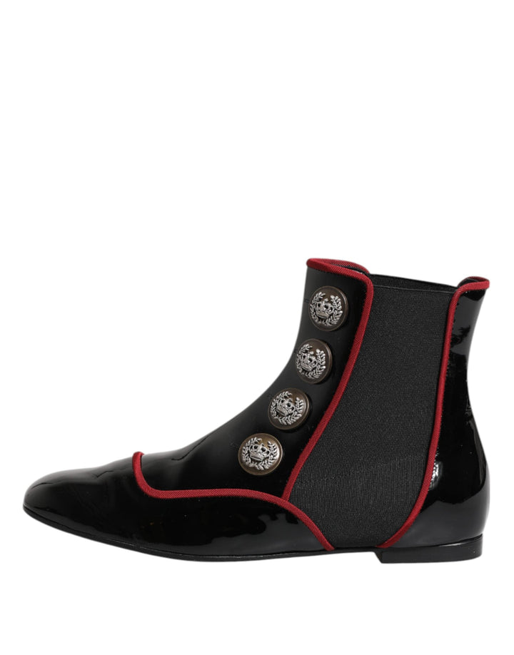 Women’s Dolce &amp; Gabbana Black Jackie Buttoned Chelsea Boots Shoes