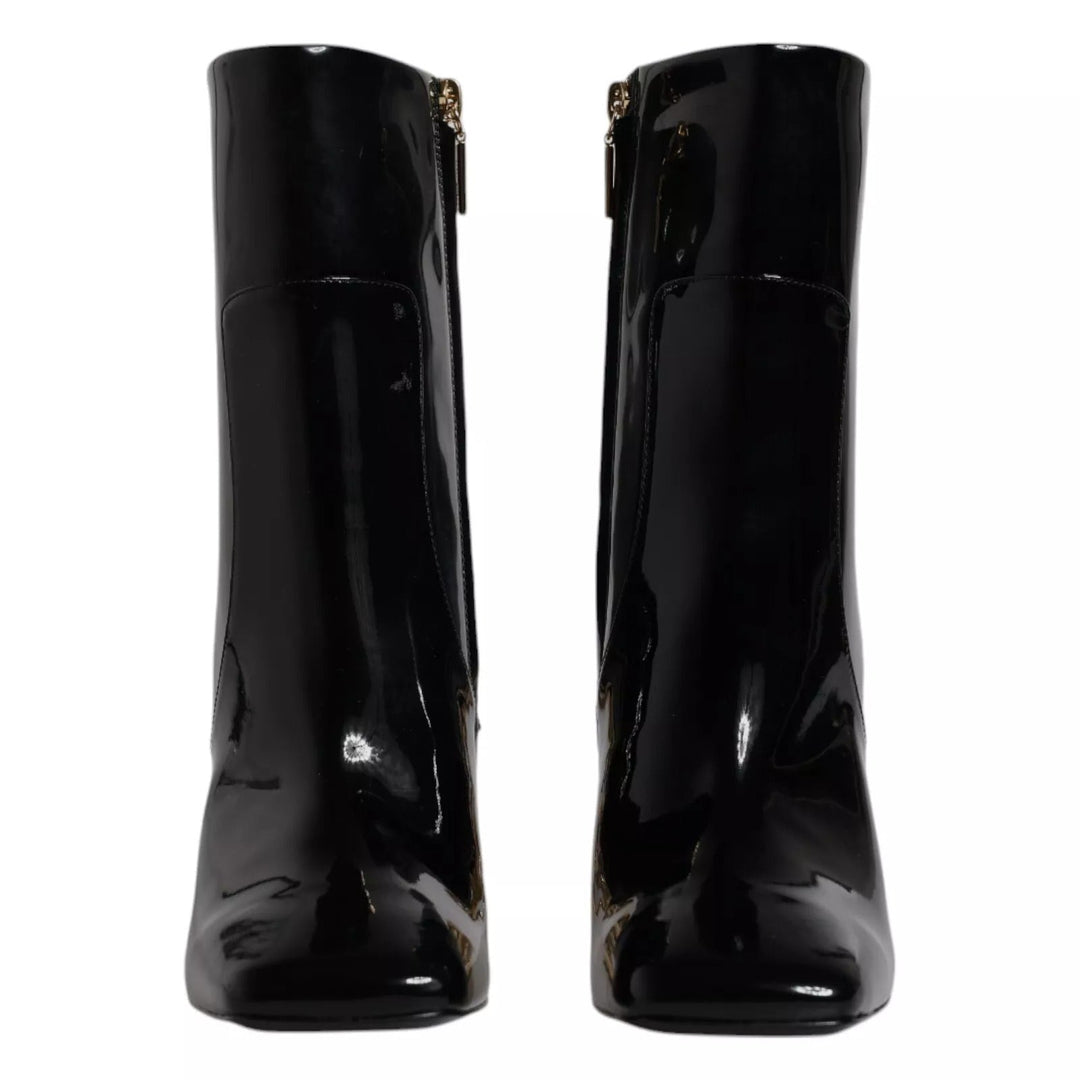 Women’s Dolce &amp; Gabbana Black Jackie Leather Mid Calf Boots Shoes