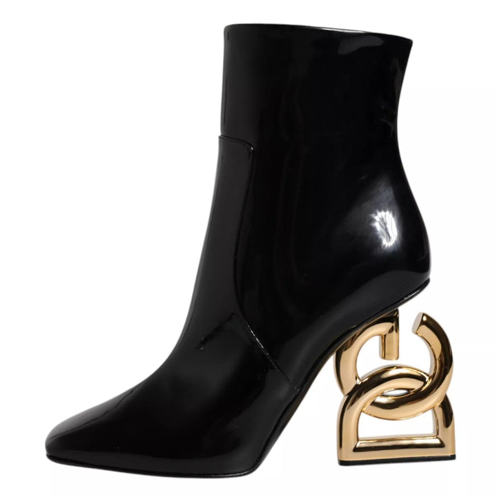 Women’s Dolce &amp; Gabbana Black Jackie Leather Mid Calf Boots Shoes