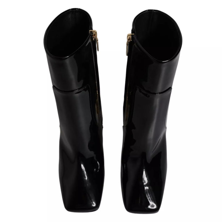 Women’s Dolce &amp; Gabbana Black Jackie Leather Mid Calf Boots Shoes