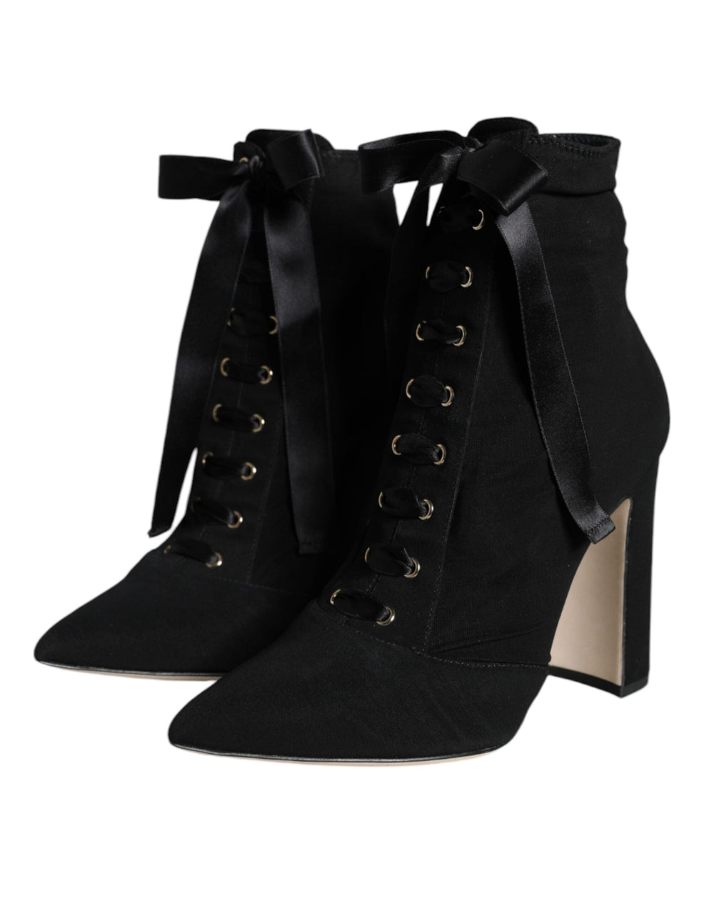 Women’s Dolce & Gabbana Black Jersey Stretch Ankle Booties Shoes