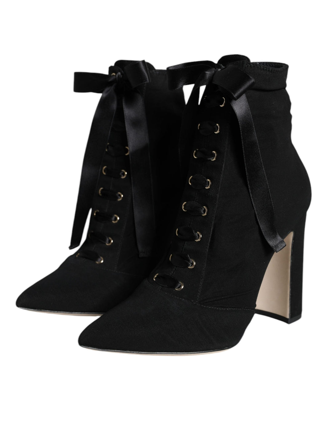 Women’s Dolce &amp; Gabbana Black Jersey Stretch Ankle Booties Shoes