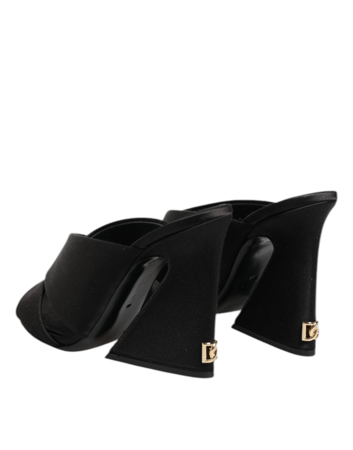 Women’s Dolce &amp; Gabbana Black Keira Baroque High Heel Sandals Shoes