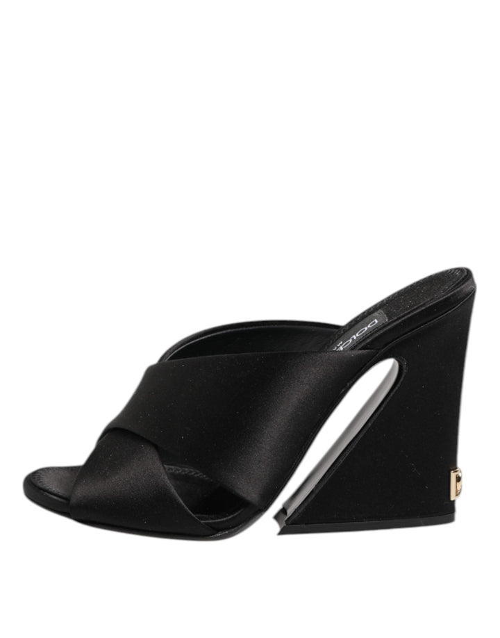Women’s Dolce &amp; Gabbana Black Keira Baroque High Heel Sandals Shoes