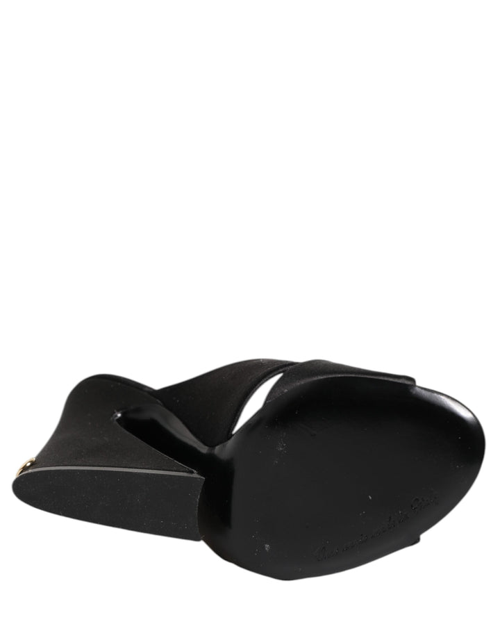 Women’s Dolce &amp; Gabbana Black Keira Baroque High Heel Sandals Shoes
