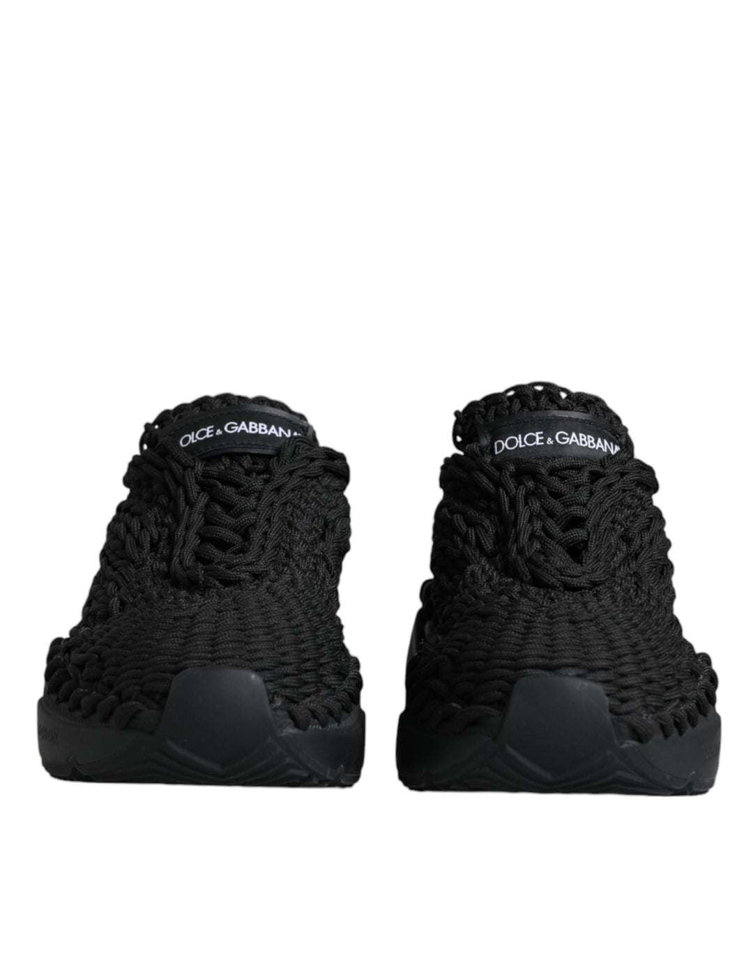 Dolce &amp; Gabbana Black Knitted Daymaster Sneakers Shoes