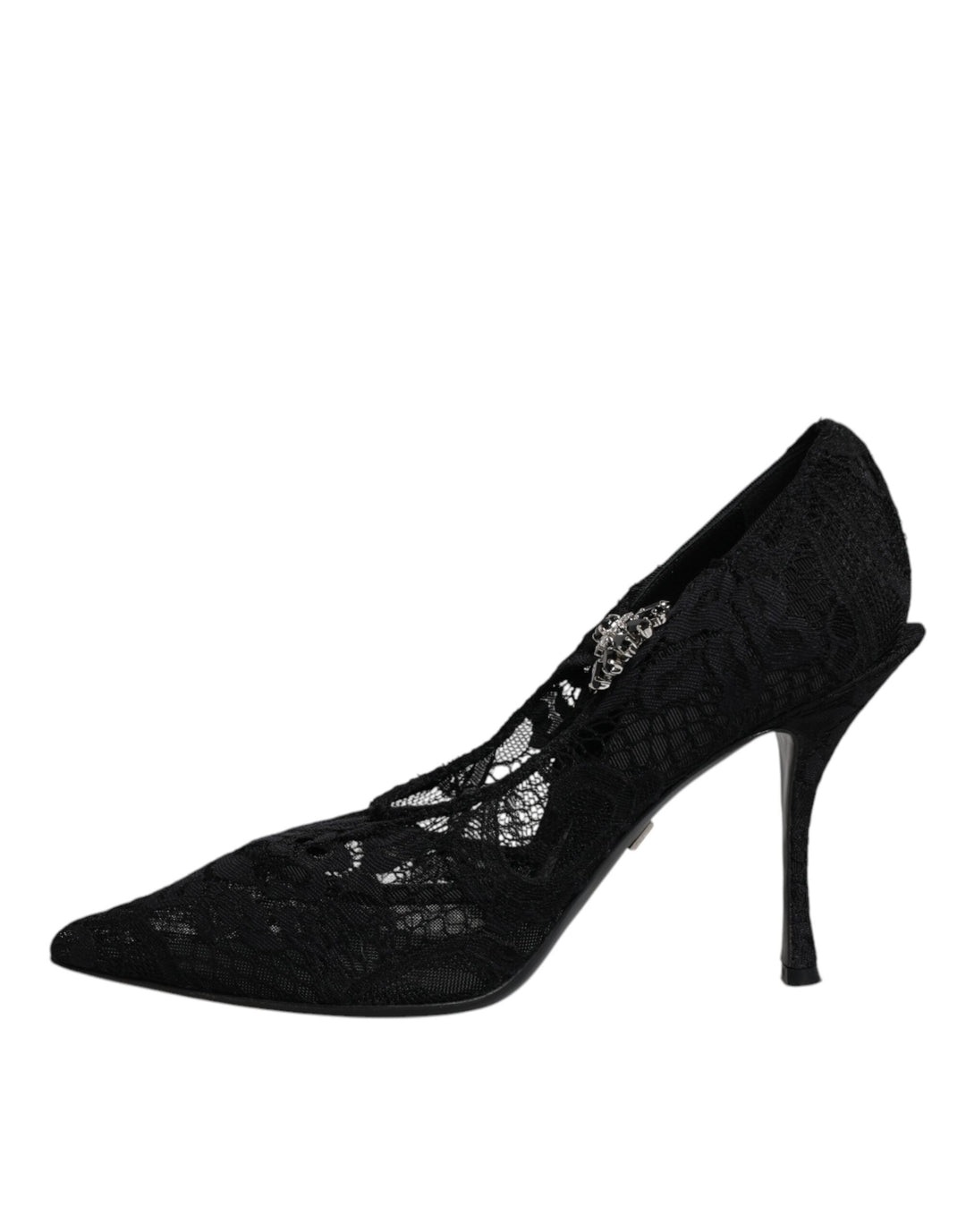 Women’s Dolce &amp; Gabbana Black Lace Crystals Mary Jane Pumps Shoes