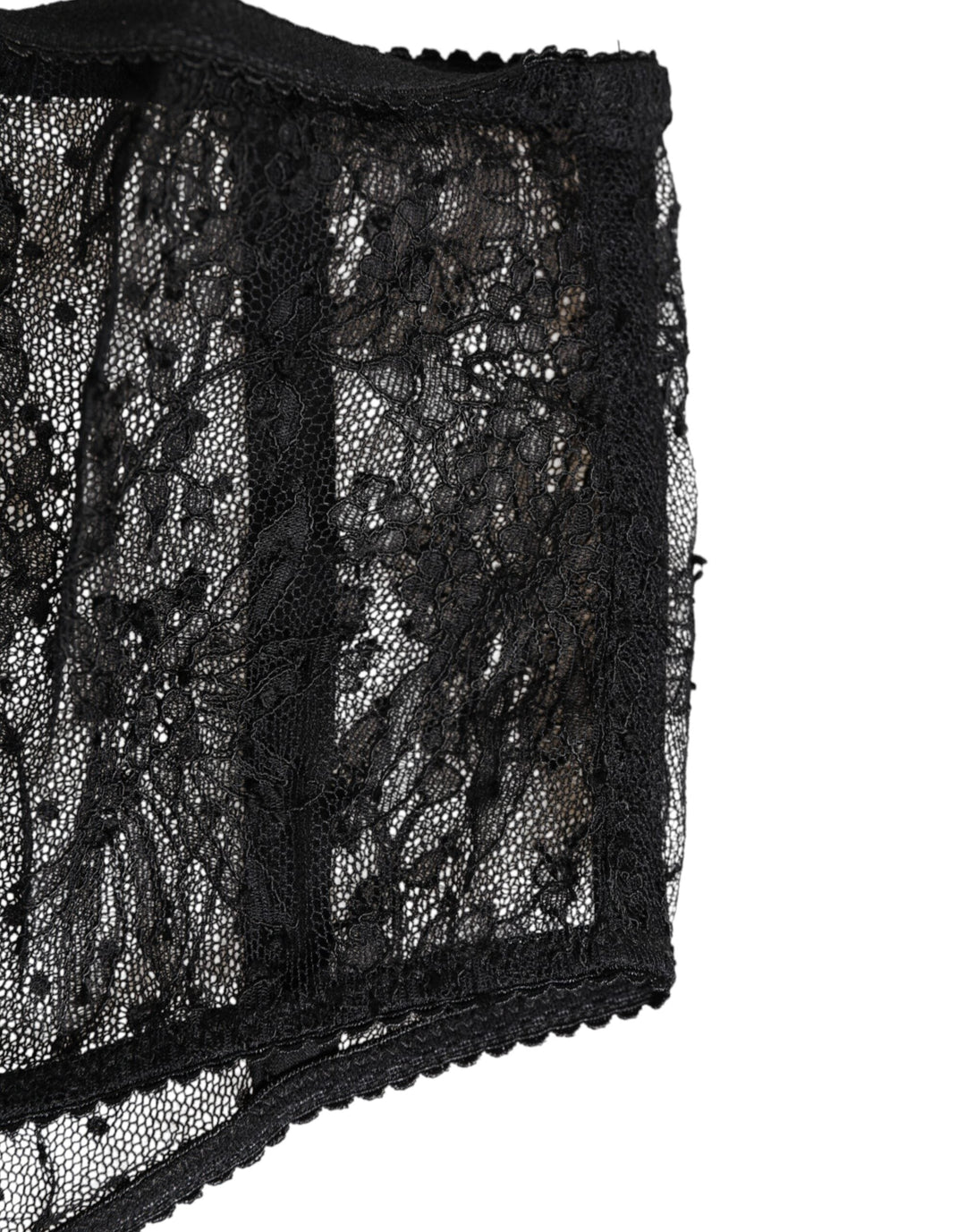 Women’s Dolce &amp; Gabbana Black Lace Polka Dot Mesh High Waist Underwear
