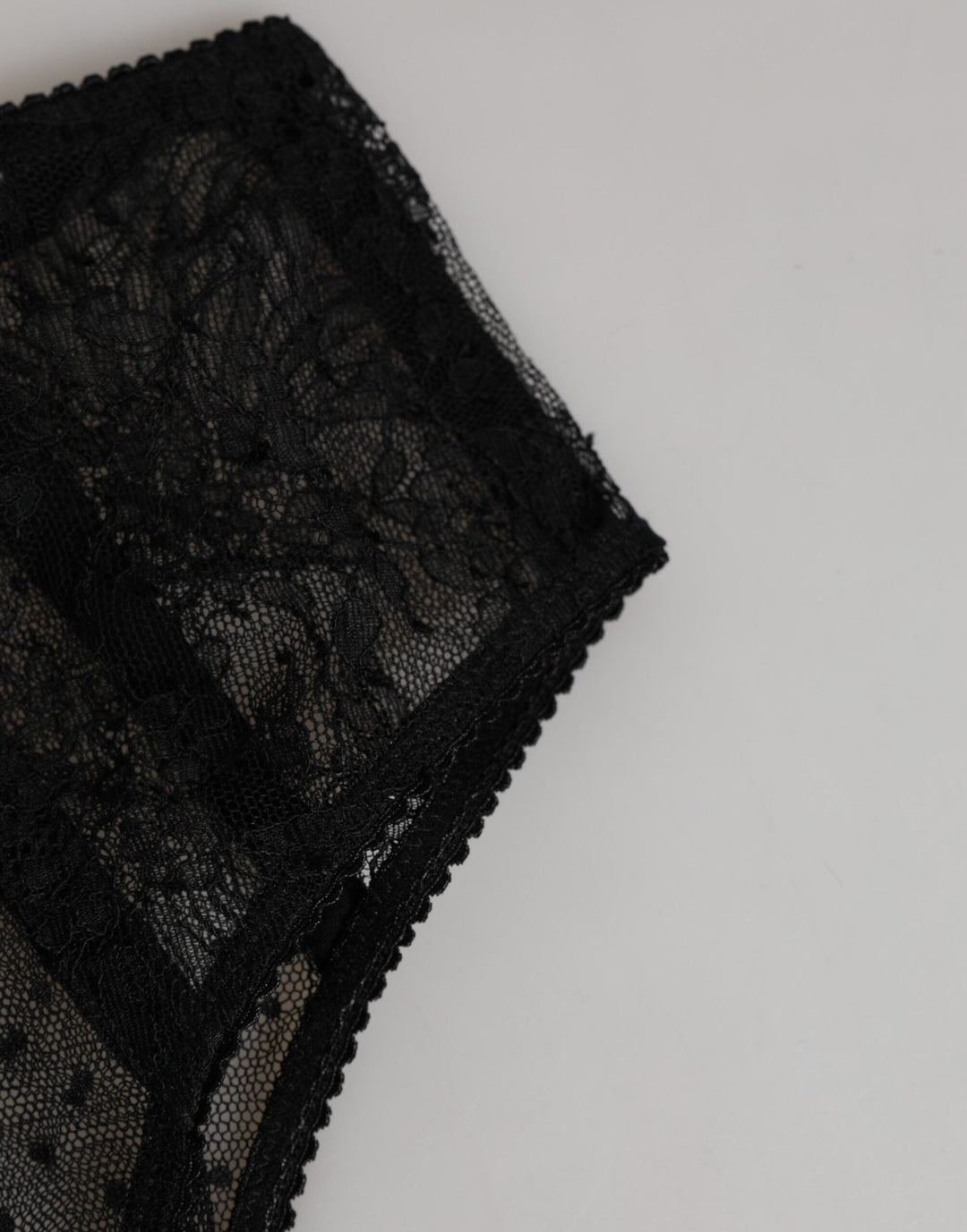 Women’s Dolce &amp; Gabbana Black Lace Polka Dot Mesh High Waist Underwear