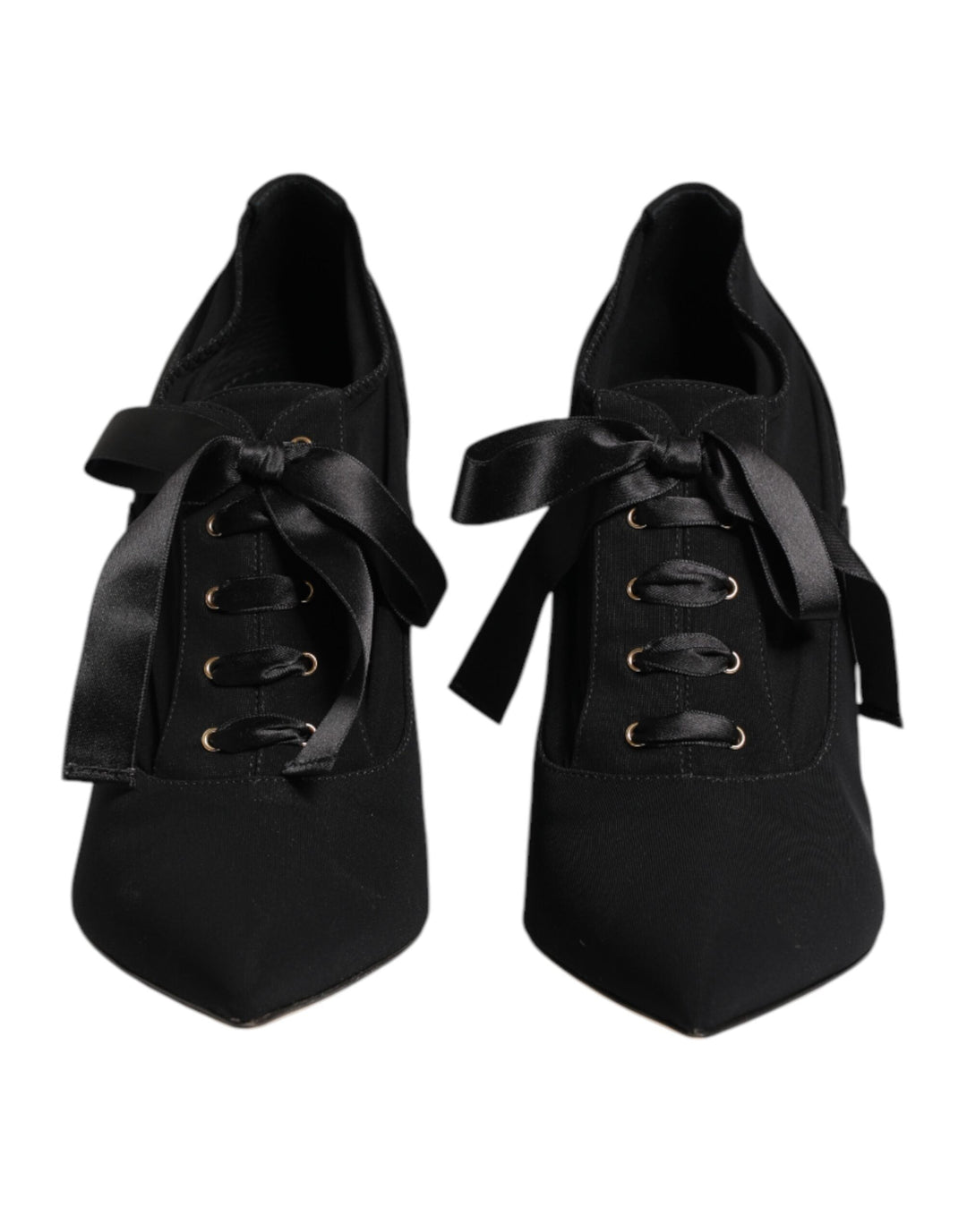 Women’s Dolce &amp; Gabbana Black Lace Up Stiletto Heels Pumps Shoes