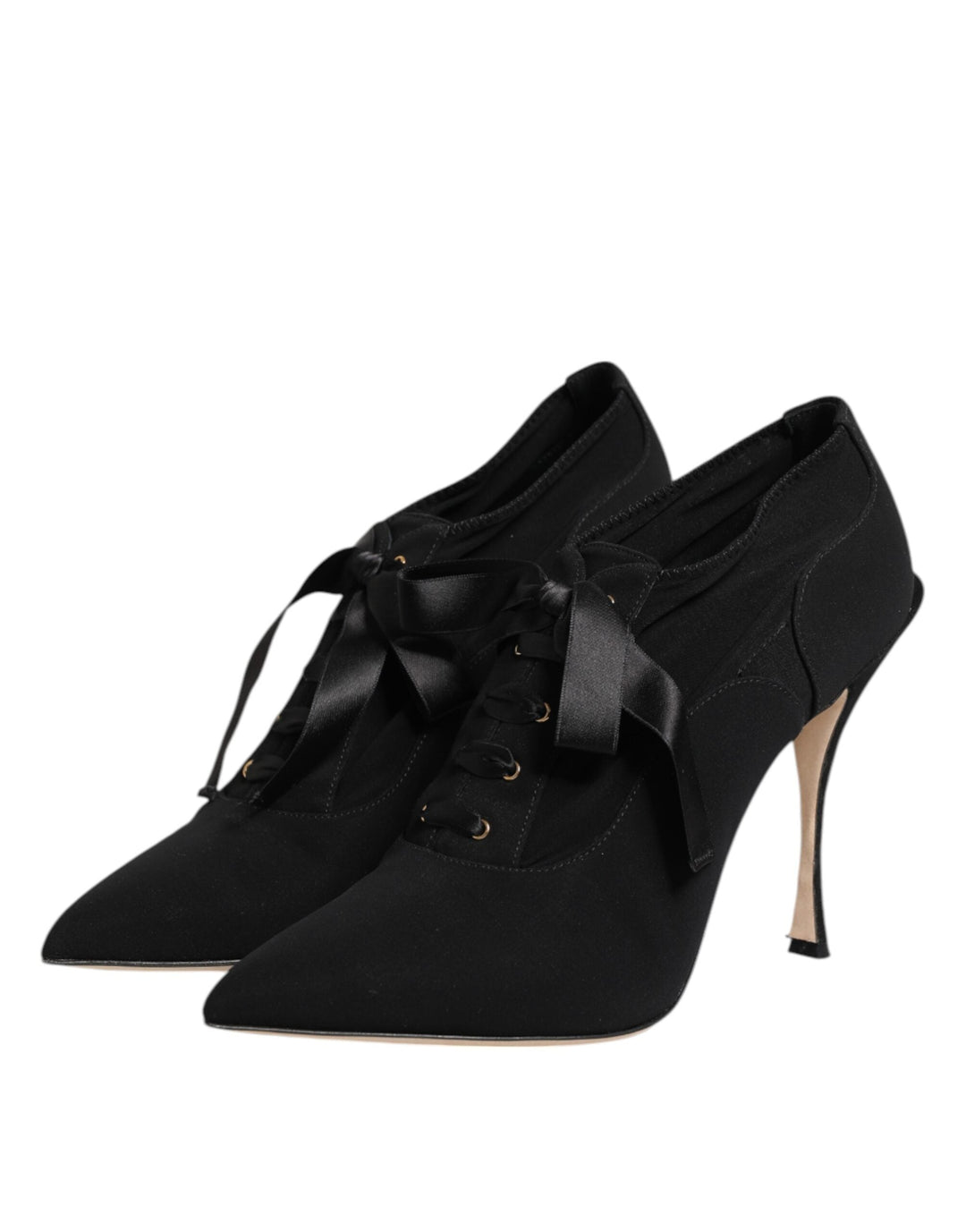 Women’s Dolce &amp; Gabbana Black Lace Up Stiletto Heels Pumps Shoes
