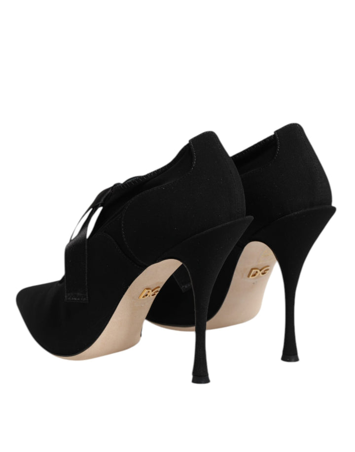 Women’s Dolce &amp; Gabbana Black Lace Up Stiletto Heels Pumps Shoes