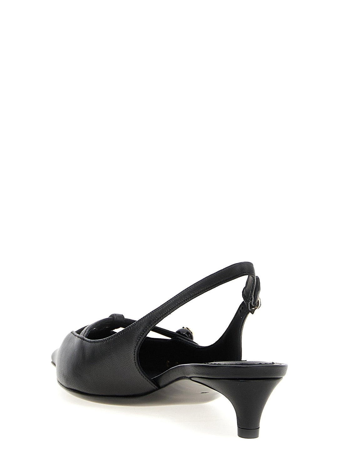 Women’s Dolce &amp; Gabbana Black Lamb Leather Mid Heel Pumps