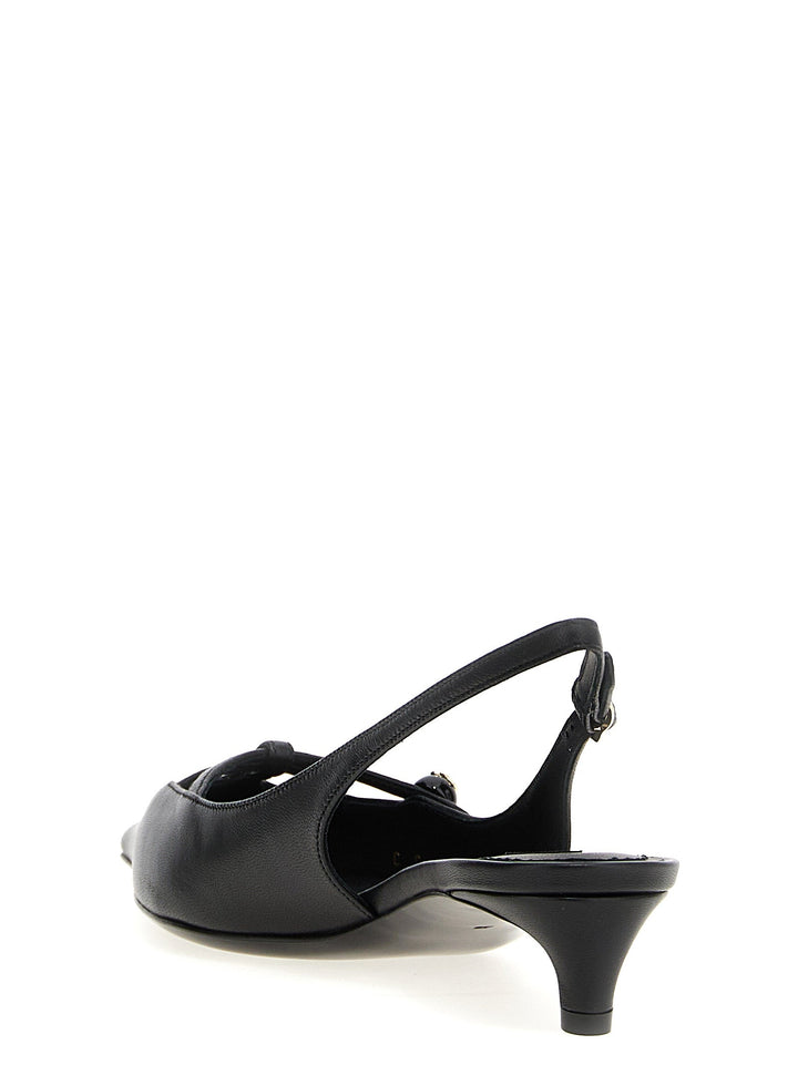 Women’s Dolce &amp; Gabbana Black Lamb Leather Mid Heel Pumps