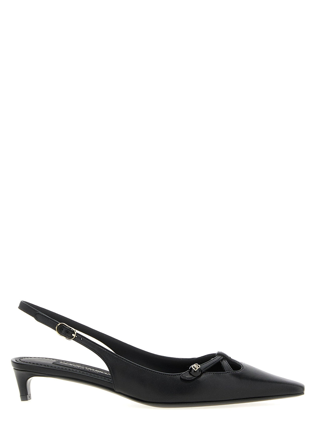 Women’s Dolce &amp; Gabbana Black Lamb Leather Mid Heel Pumps