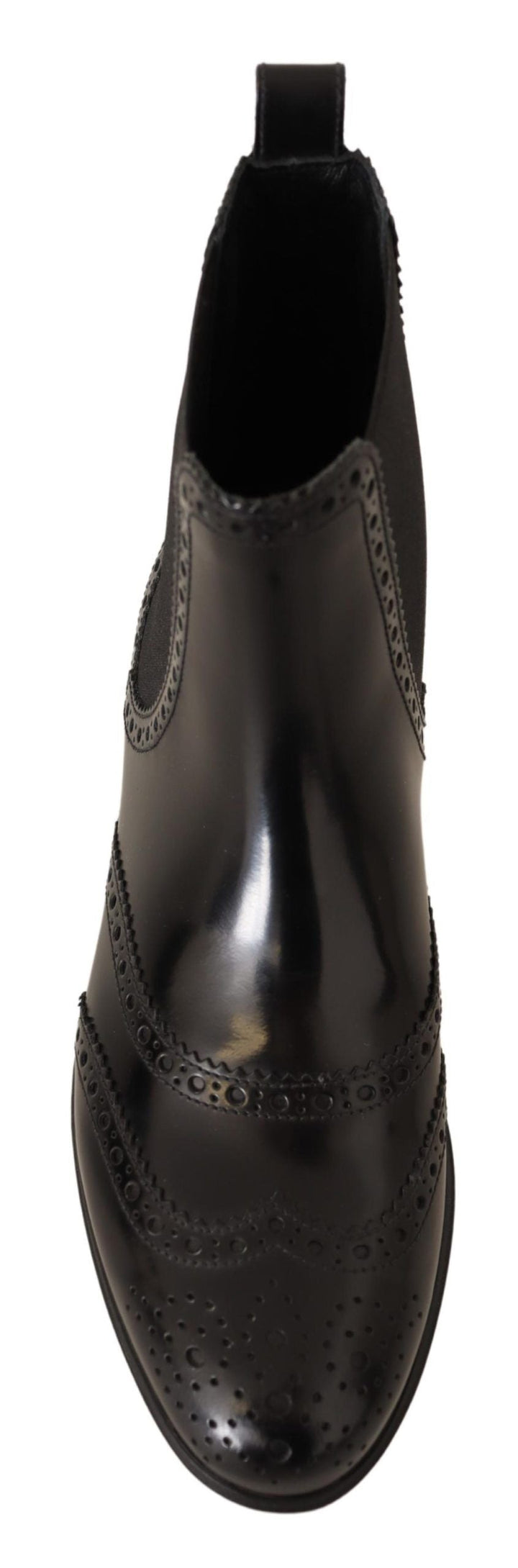 Women’s Dolce &amp; Gabbana Black Leather Ankle High Flat Boots Shoes