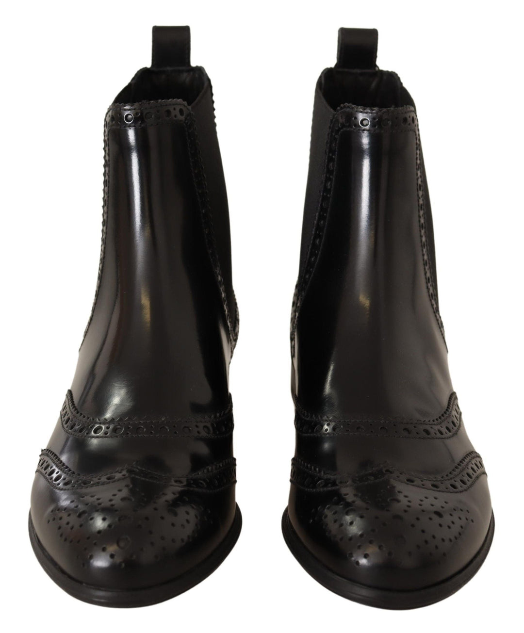 Women’s Dolce &amp; Gabbana Black Leather Ankle High Flat Boots Shoes