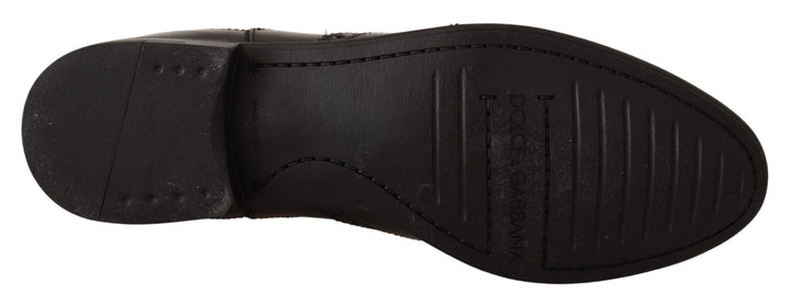 Women’s Dolce &amp; Gabbana Black Leather Ankle High Flat Boots Shoes