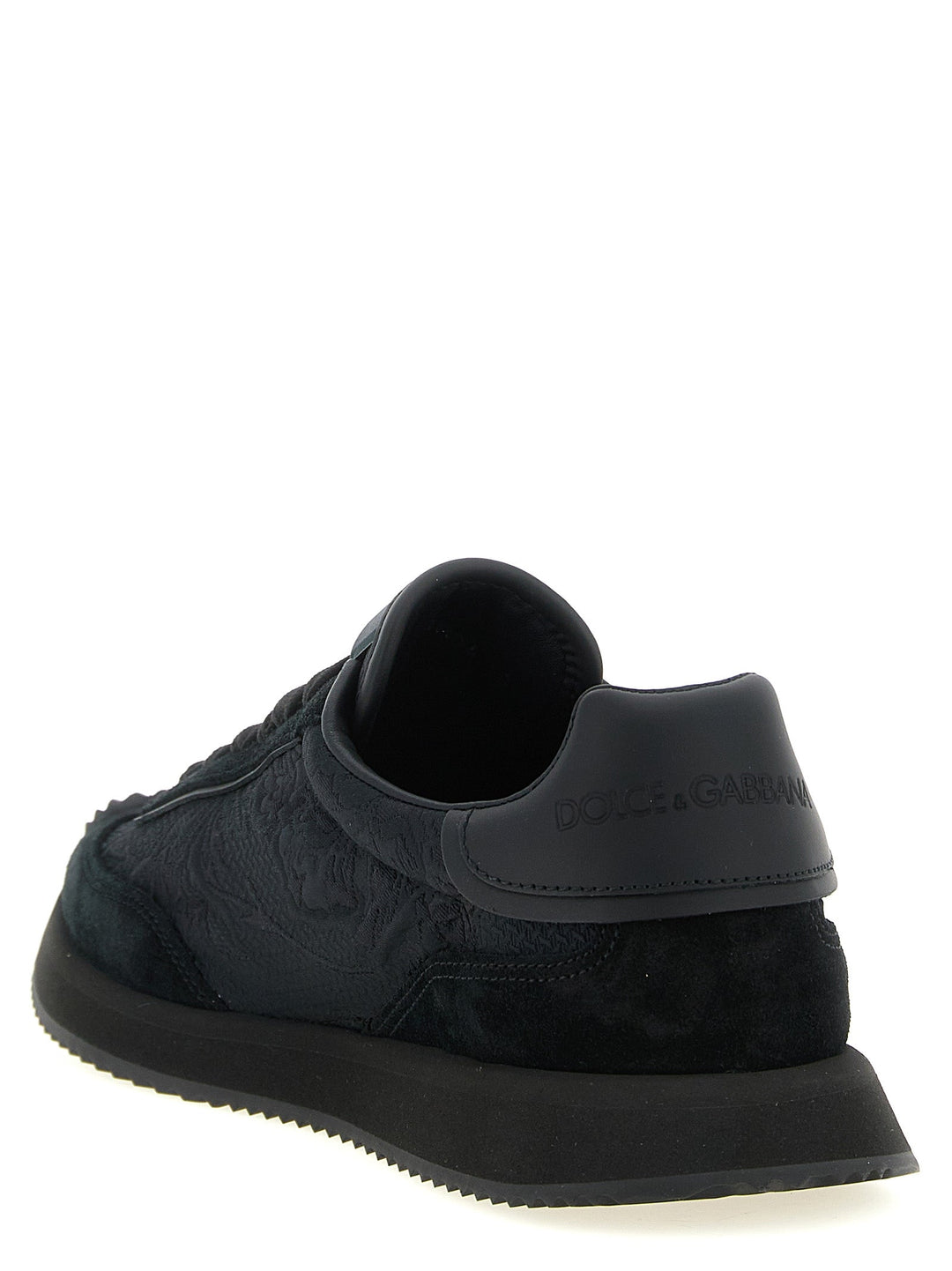Dolce &amp; Gabbana Black Leather Athletic Sneakers