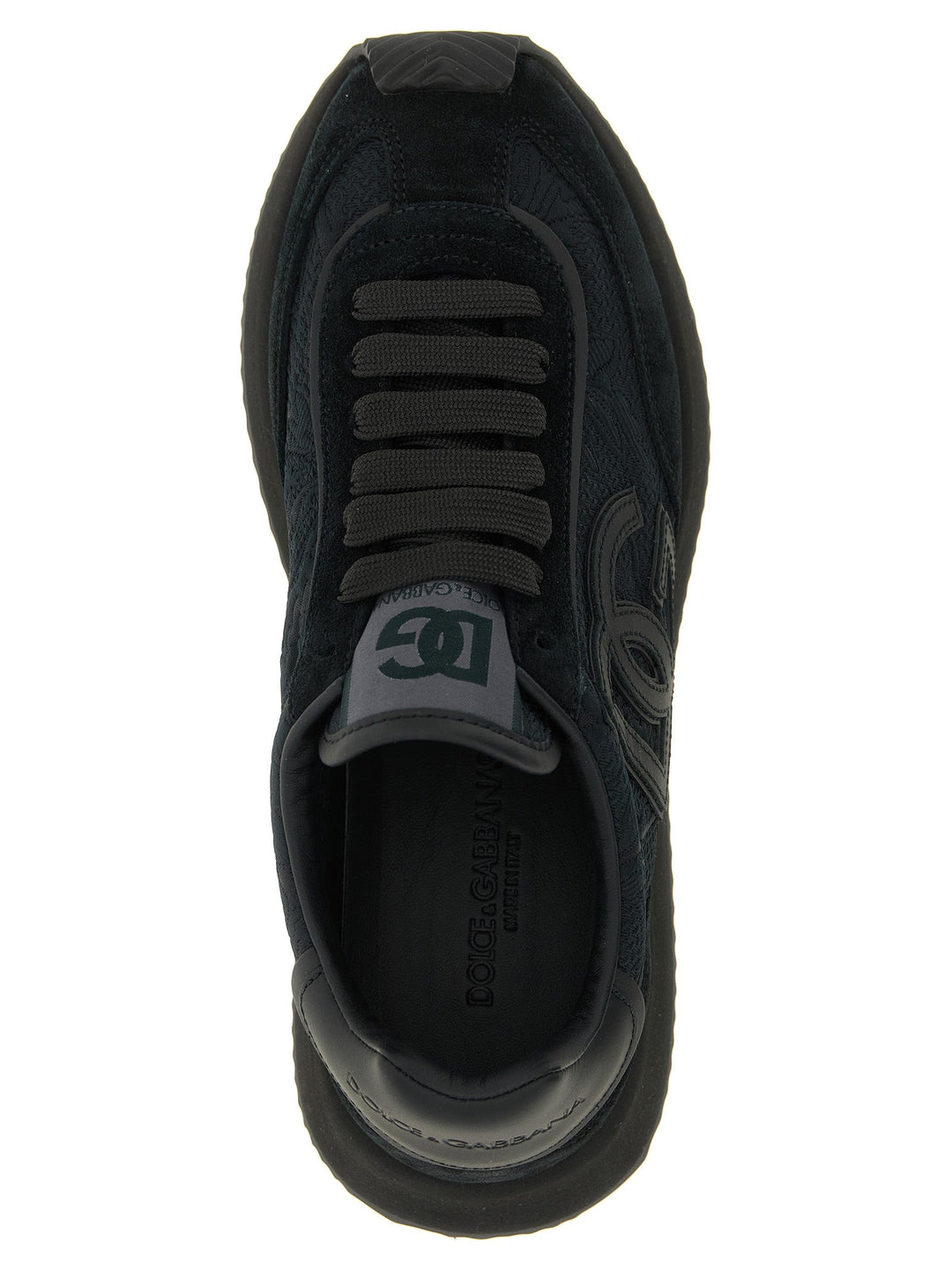 Dolce &amp; Gabbana Black Leather Athletic Sneakers
