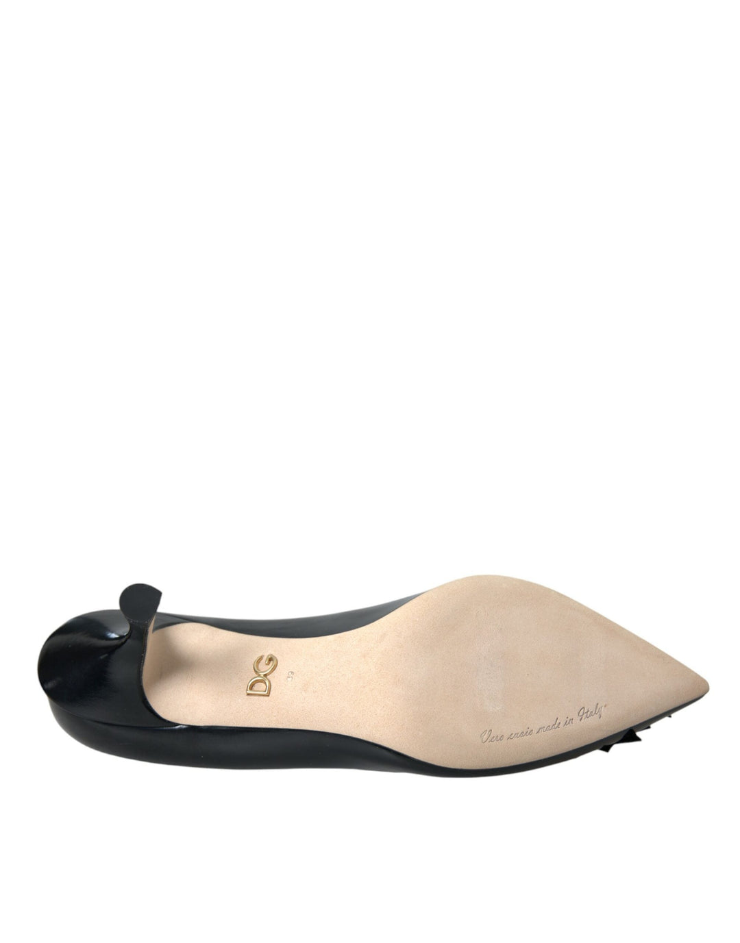 Women’s Dolce &amp; Gabbana Black Leather Boom Patch Heels Pumps Shoes