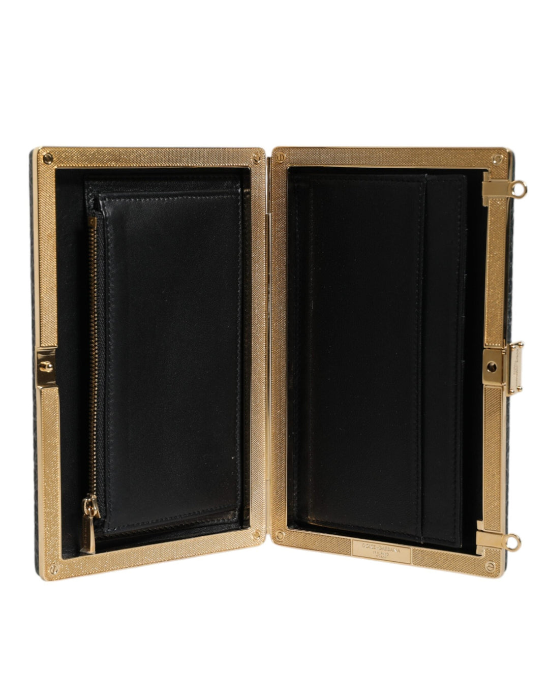 Women’s Dolce &amp; Gabbana Black Leather Clutch Evening Crossbody Bag