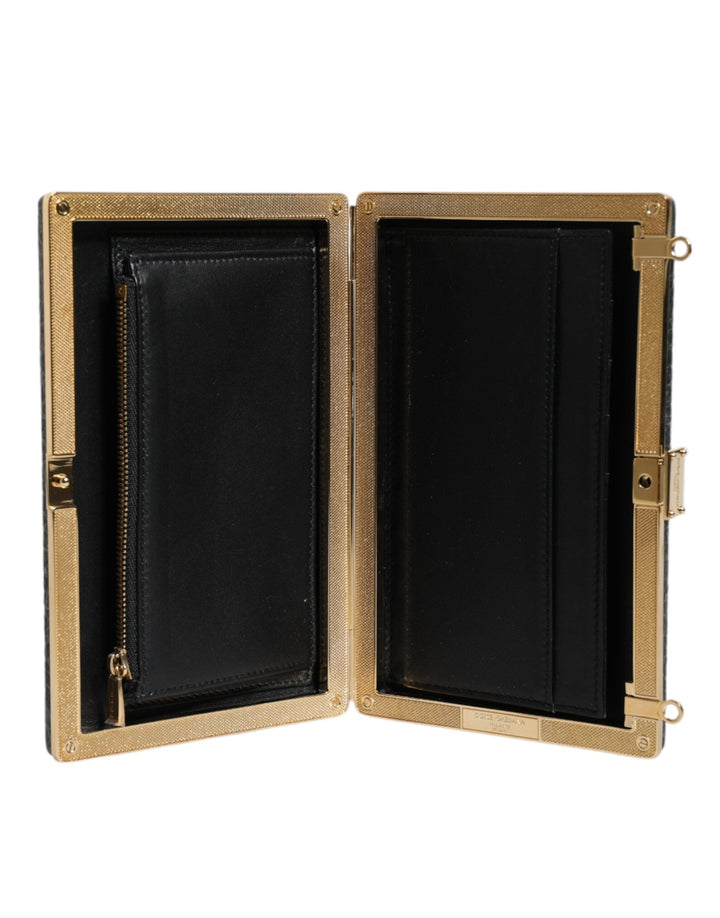 Women’s Dolce &amp; Gabbana Black Leather Clutch Evening Crossbody Bag