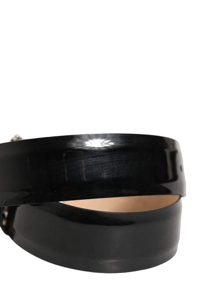 Women’s Dolce &amp; Gabbana Black Leather Crystal Metal Buckle Belt