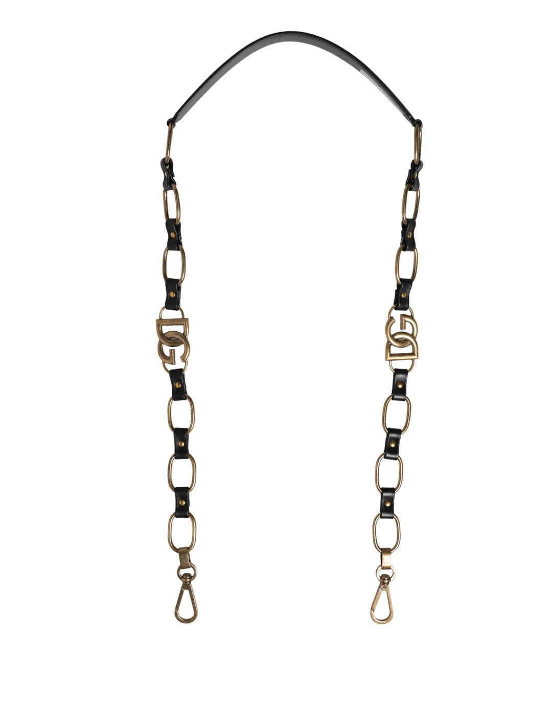Women’s Dolce & Gabbana Black Leather Gold Chain Bag Accessory Shoulder Strap