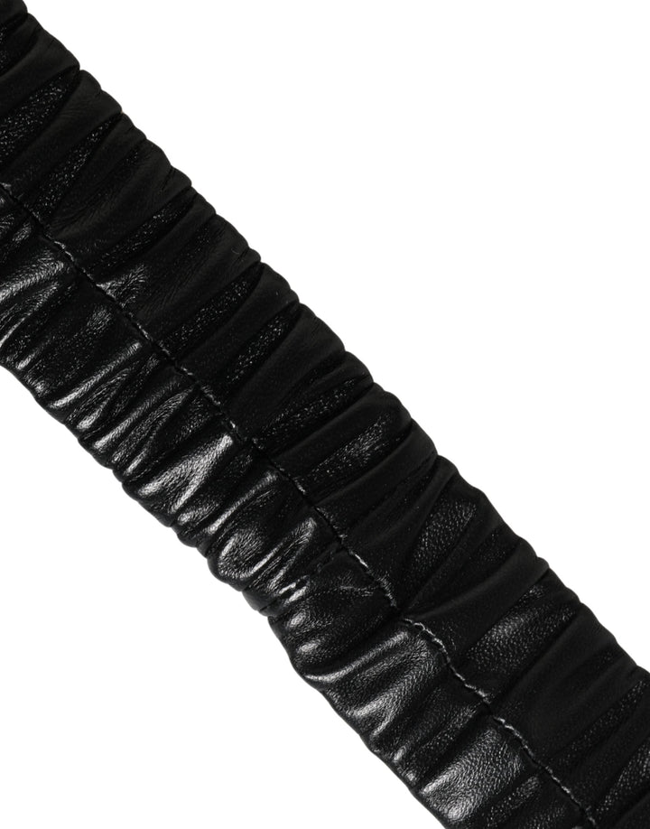 Women’s Dolce &amp; Gabbana Black Leather Gold Heart Metal Buckle Belt