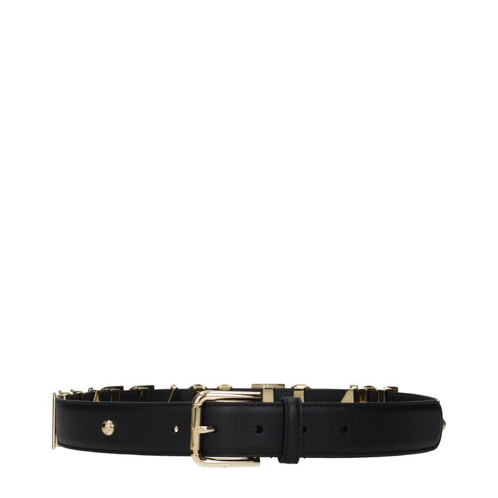 Women’s Dolce &amp; Gabbana Black Leather Regular Belt