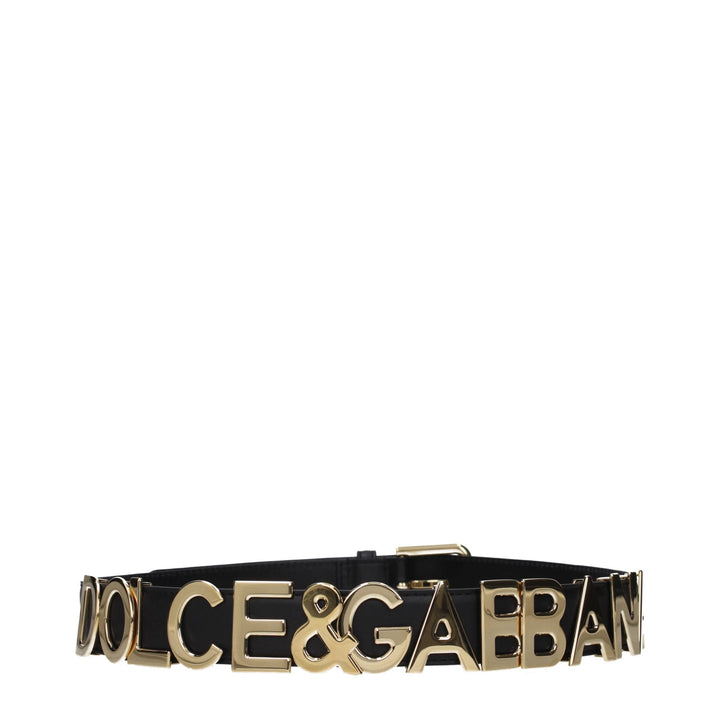 Women’s Dolce &amp; Gabbana Black Leather Regular Belt