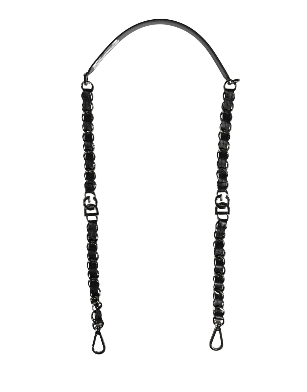 Women’s Dolce & Gabbana Black Leather Silver Chain Bag Accessory Shoulder Strap