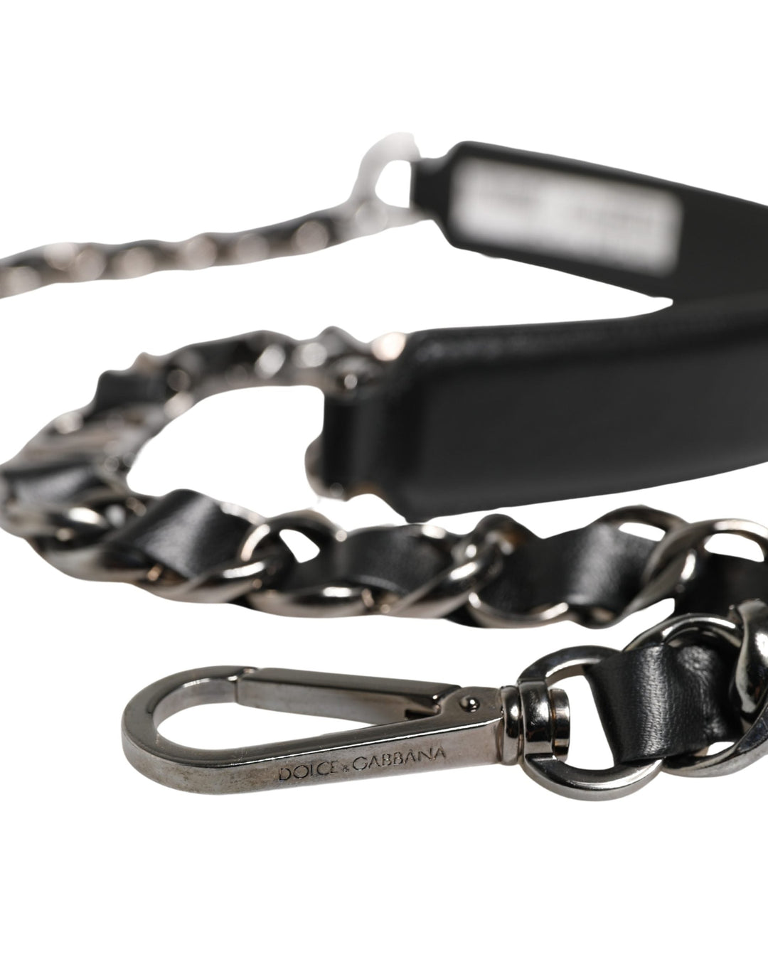 Women’s Dolce &amp; Gabbana Black Leather Silver Chain Bag Accessory Shoulder Strap