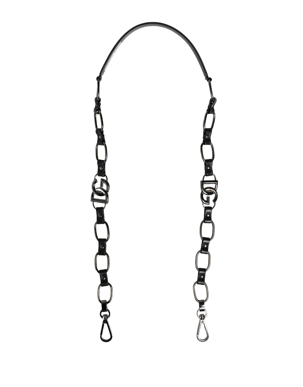 Women’s Dolce & Gabbana Black Leather Silver Chain Bag Accessory Shoulder Strap