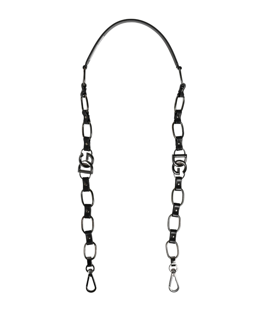 Women’s Dolce &amp; Gabbana Black Leather Silver Chain Bag Accessory Shoulder Strap