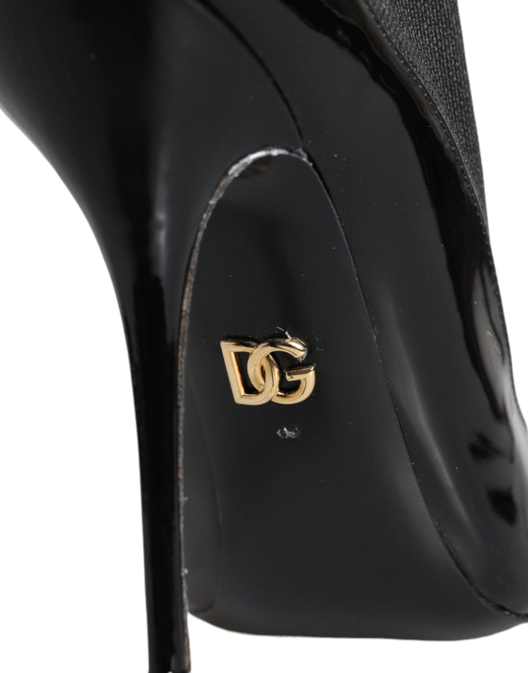 Women’s Dolce &amp; Gabbana Black Leather Stilettos Booties Socks Shoes
