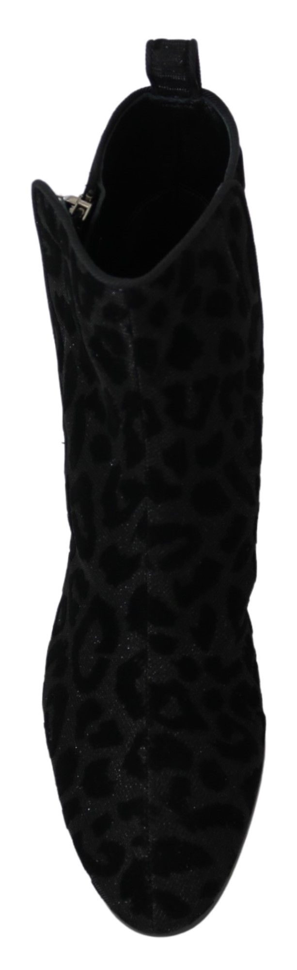 Women’s Dolce &amp; Gabbana Black Leopard Short Boots Zipper Shoes