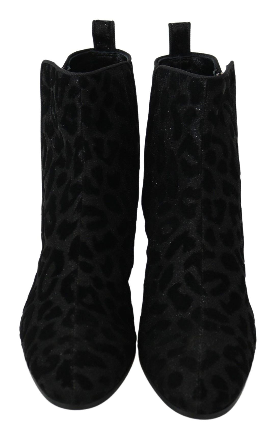 Women’s Dolce &amp; Gabbana Black Leopard Short Boots Zipper Shoes