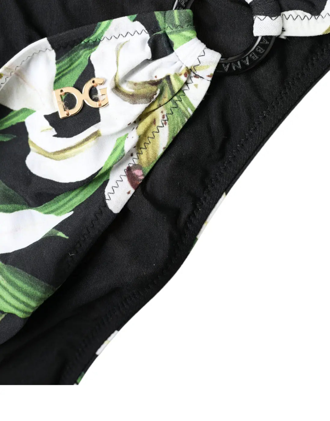 Women’s Dolce &amp; Gabbana Black Lily Print Swimwear Bottom Beachwear Bikini
