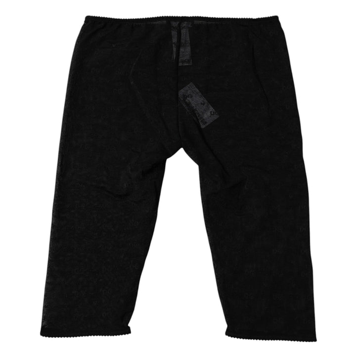 Women’s Dolce &amp; Gabbana Black Logo Lace Lingerie Cropped Tight Underwear