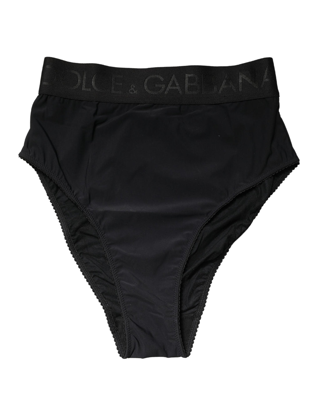 Women’s Dolce &amp; Gabbana Black Logo Waistband High Brief Underwear